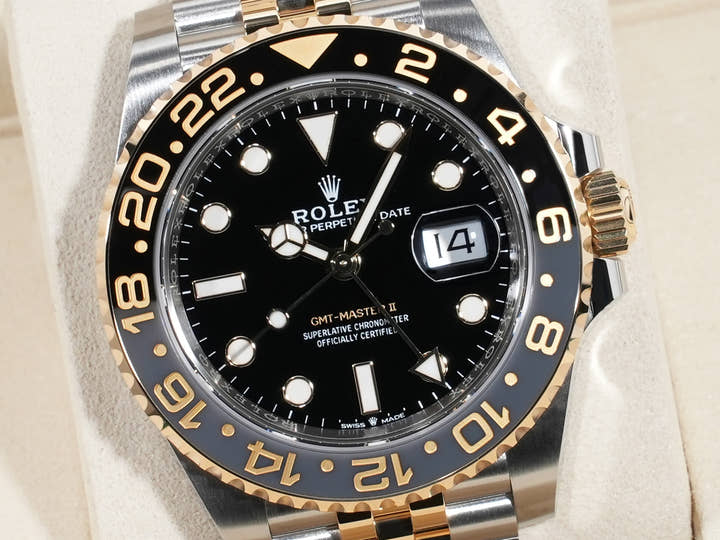 ロレックス GMTマスターII Ref.126713GRNR ステンレススチール/イエローゴールド ブラック文字盤 ジュビリーブレスレット