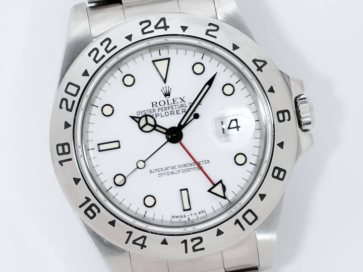 ロレックス エクスプローラーII Ref.16570 ステンレススチール ホワイト文字盤