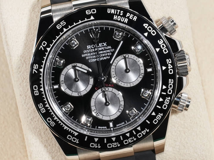 ロレックス デイトナ Ref.126519LN ホワイトゴールド ブライトブラックxスチールx8Pダイヤ文字盤