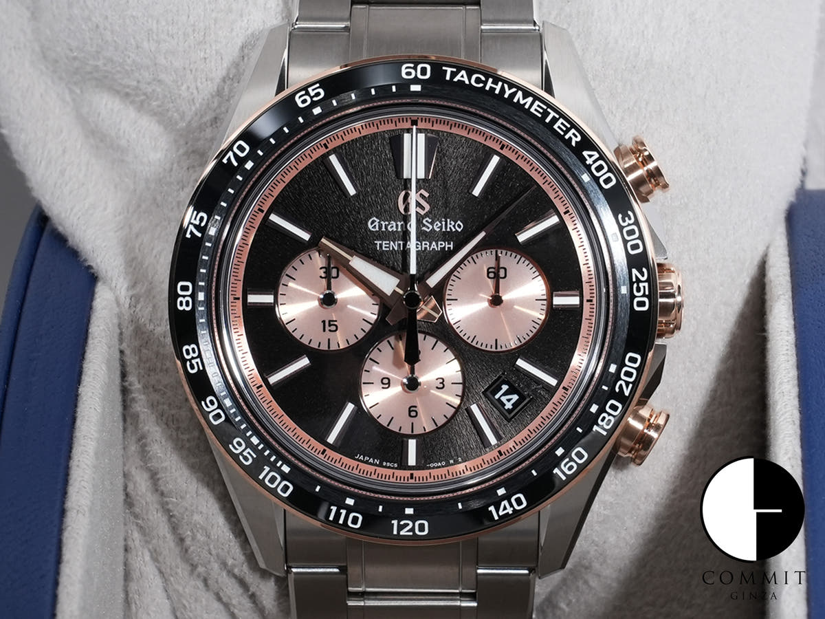 グランドセイコー エボリューション 9 コレクション メカニカルクロノグラフ テンタグラフ Ref.SLGC004 Ti ブラック/ピンク文字盤 未使用 a2w38eak