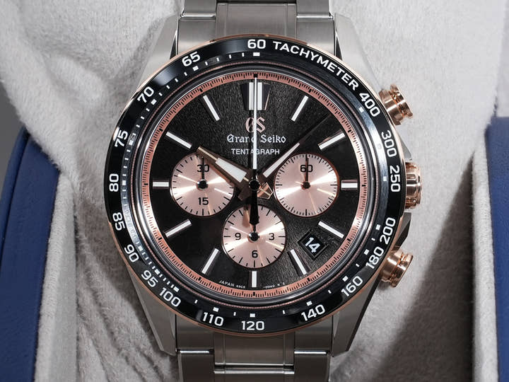 グランドセイコー エボリューション 9 コレクション メカニカルクロノグラフ テンタグラフ Ref.SLGC004 Ti ブラック/ピンク文字盤 未使用 a2w38eak