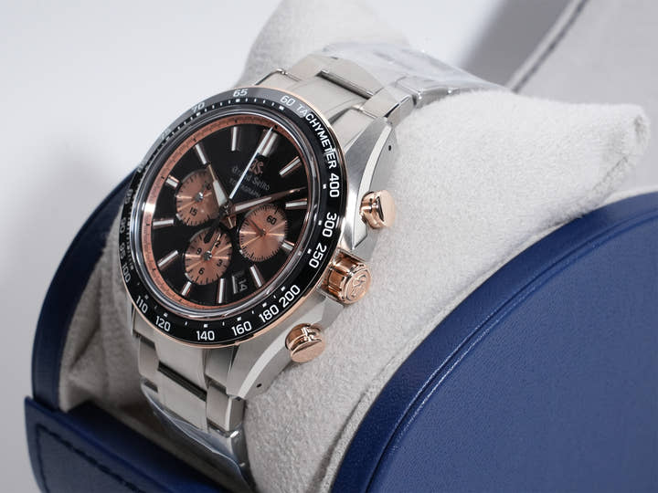 グランドセイコー エボリューション 9 コレクション メカニカルクロノグラフ テンタグラフ Ref.SLGC004 Ti ブラック/ピンク文字盤 未使用 a2w38eak