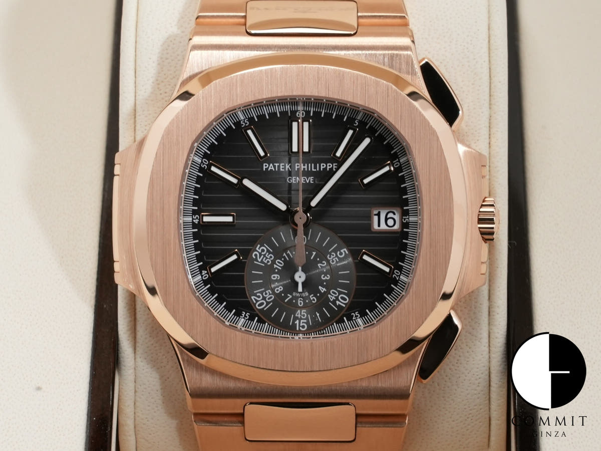 パテックフィリップ ノーチラス クロノグラフ Ref.5980/1R-001 ローズゴールド ブラックグラデーション文字盤