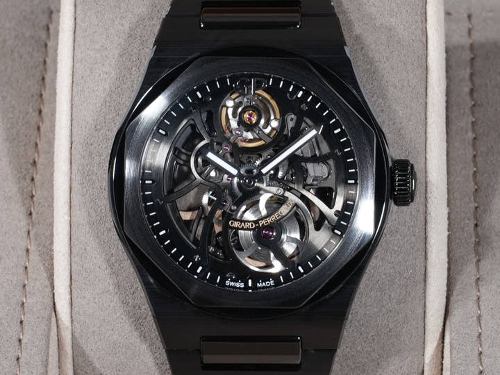 ジラールペルゴ ロレアート スケルトン セラミック Ref.81015-32-001-32A BLACK CE スケルトン文字盤 美品 accpqn3m