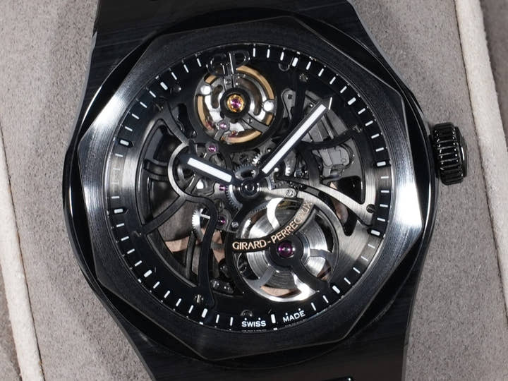 ジラールペルゴ ロレアート スケルトン セラミック Ref.81015-32-001-32A BLACK CE スケルトン文字盤 美品 accpqn3m