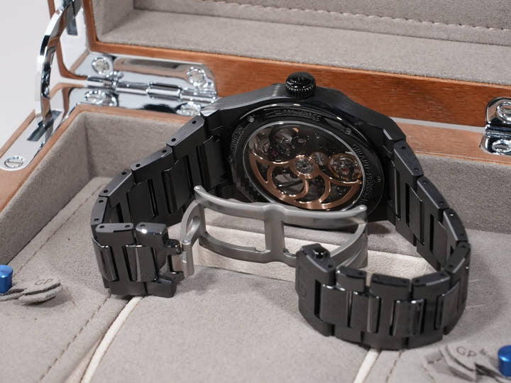 ジラールペルゴ ロレアート スケルトン セラミック Ref.81015-32-001-32A BLACK CE スケルトン文字盤 美品 accpqn3m