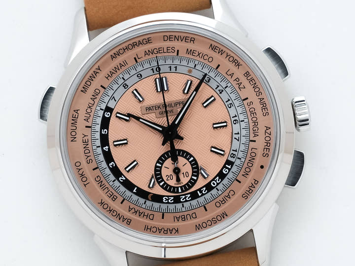 パテックフィリップ コンプリケーション ワールドタイム クロノグラフ Ref.5935A-001 ステンレススチール ローズゴールドメッキ オパーリン文字盤