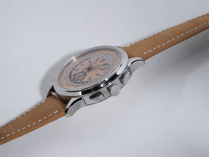 パテックフィリップ コンプリケーション ワールドタイム クロノグラフ Ref.5935A-001 ステンレススチール ローズゴールドメッキ オパーリン文字盤