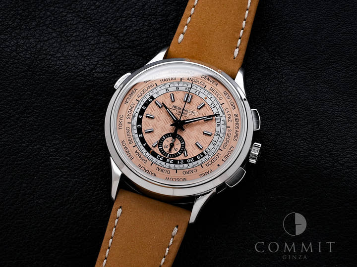 パテックフィリップ コンプリケーション ワールドタイム クロノグラフ Ref.5935A-001 ステンレススチール ローズゴールドメッキ オパーリン文字盤