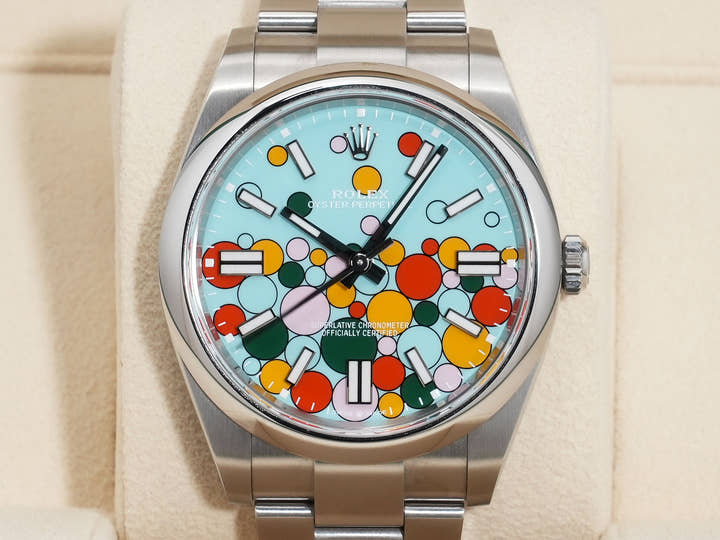 ロレックス オイスターパーペチュアル41 Ref.124300 ステンレススチール セレブレーションモチーフ文字盤