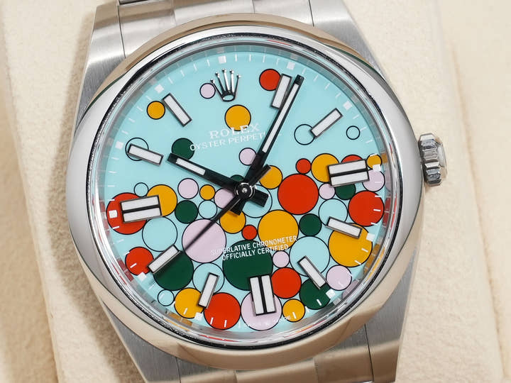 ロレックス オイスターパーペチュアル41 Ref.124300 ステンレススチール セレブレーションモチーフ文字盤