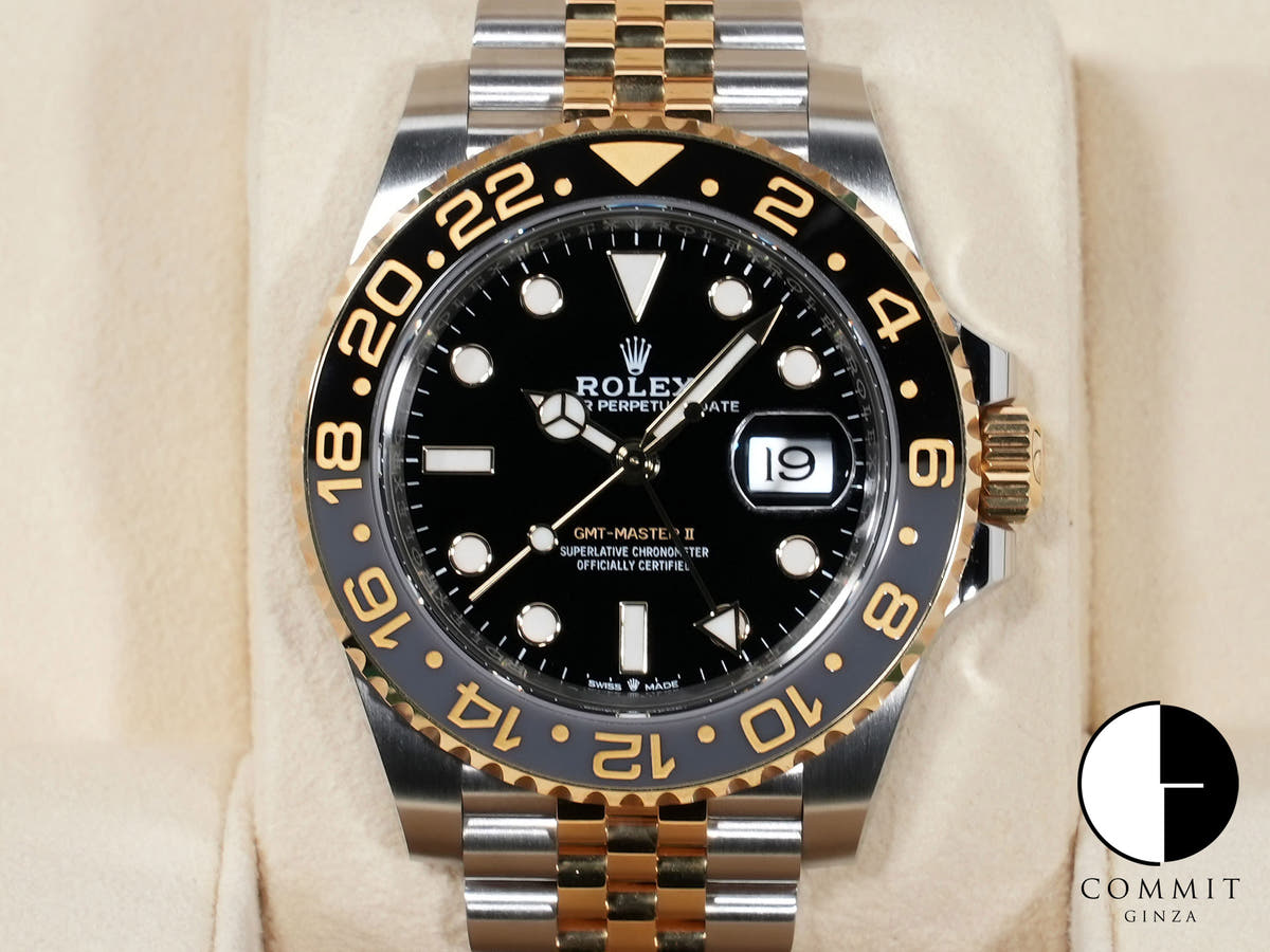 Rolex GMT-Master II Ref. 126713GRNR Stainless Steel/Yellow Gold Black Dial Jubilee Bracelet