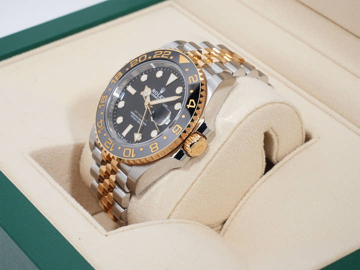 Rolex GMT-Master II Ref. 126713GRNR Stainless Steel/Yellow Gold Black Dial Jubilee Bracelet