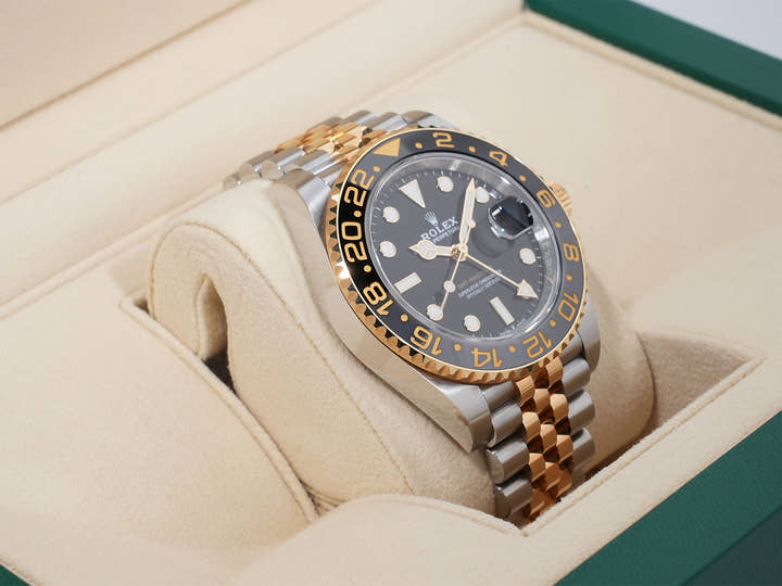 Rolex GMT-Master II Ref. 126713GRNR Stainless Steel/Yellow Gold Black Dial Jubilee Bracelet