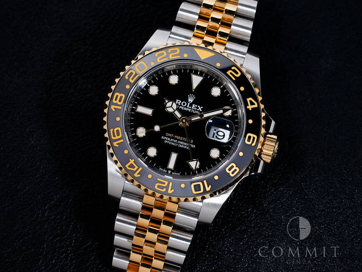 Rolex GMT-Master II Ref. 126713GRNR Stainless Steel/Yellow Gold Black Dial Jubilee Bracelet