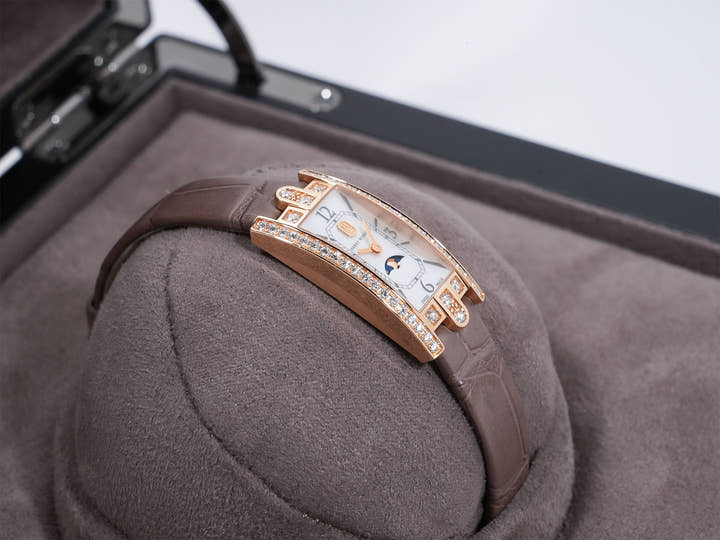 Harry Winston Avenue C Mini Moon Phase Ref.AVCQMP 16RR001 White Shell Dial Used o4imhh6j