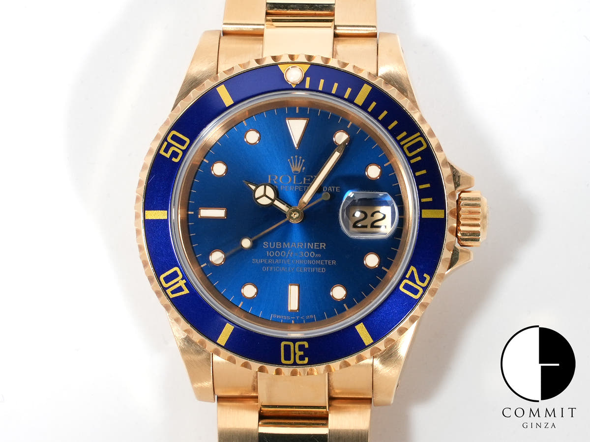 ロレックス サブマリーナー デイト Ref.16618 イエローゴールド ブルー文字盤