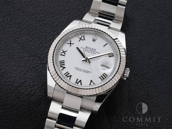 ロレックス デイトジャスト41 Ref.126334 ステンレススチール/ホワイトゴールド ホワイトローマン文字盤 オイスターブレスレット 中古 3v7drvta