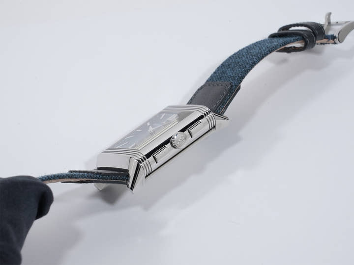 ジャガールクルト レベルソ トリビュート クロノグラフ Ref.Q389848J SS ブルーグレーxスケルトン文字盤 中古 c2e6uhui