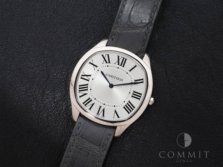 カルティエ ドライブ ドゥ カルティエ エクストラフラット Ref.CRWGNM0007 18KWG シルバー文字盤 美中古 ghn6tu9y