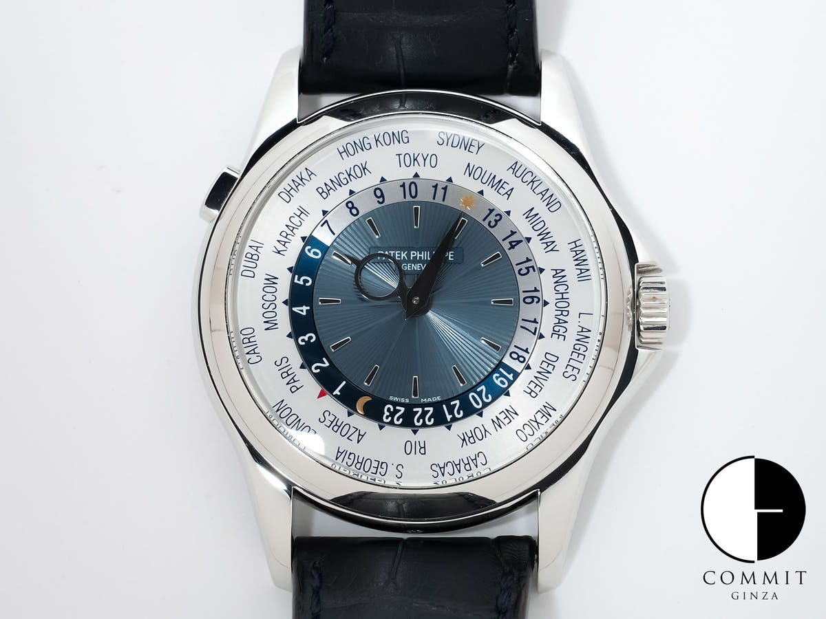 パテックフィリップ コンプリケーション ワールドタイム Ref.5130P-001 プラチナ シルバー/ブルー文字盤