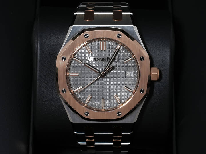 オーデマピゲ ロイヤルオーク Ref.77450SR.OO.1361SR.03 ステンレススチール/ピンクゴールド グレー文字盤