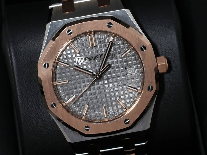 オーデマピゲ ロイヤルオーク Ref.77450SR.OO.1361SR.03 ステンレススチール/ピンクゴールド グレー文字盤