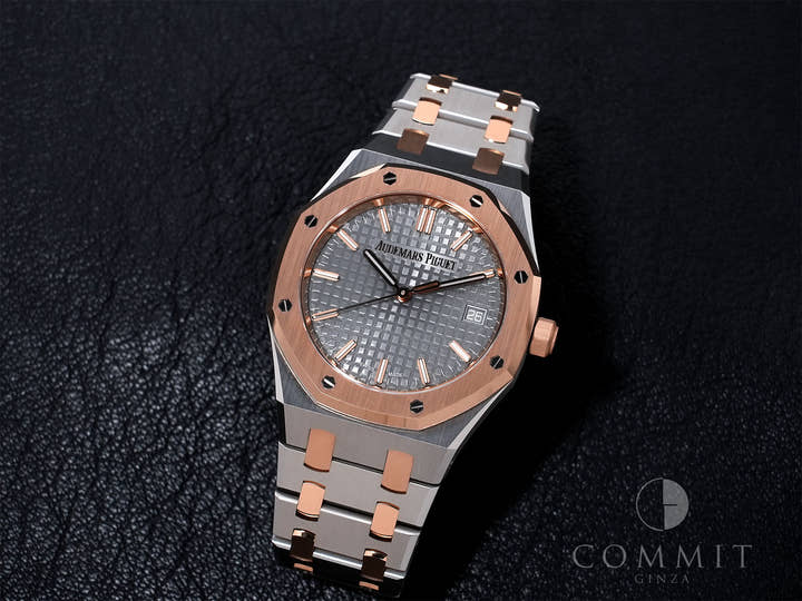 オーデマピゲ ロイヤルオーク Ref.77450SR.OO.1361SR.03 ステンレススチール/ピンクゴールド グレー文字盤
