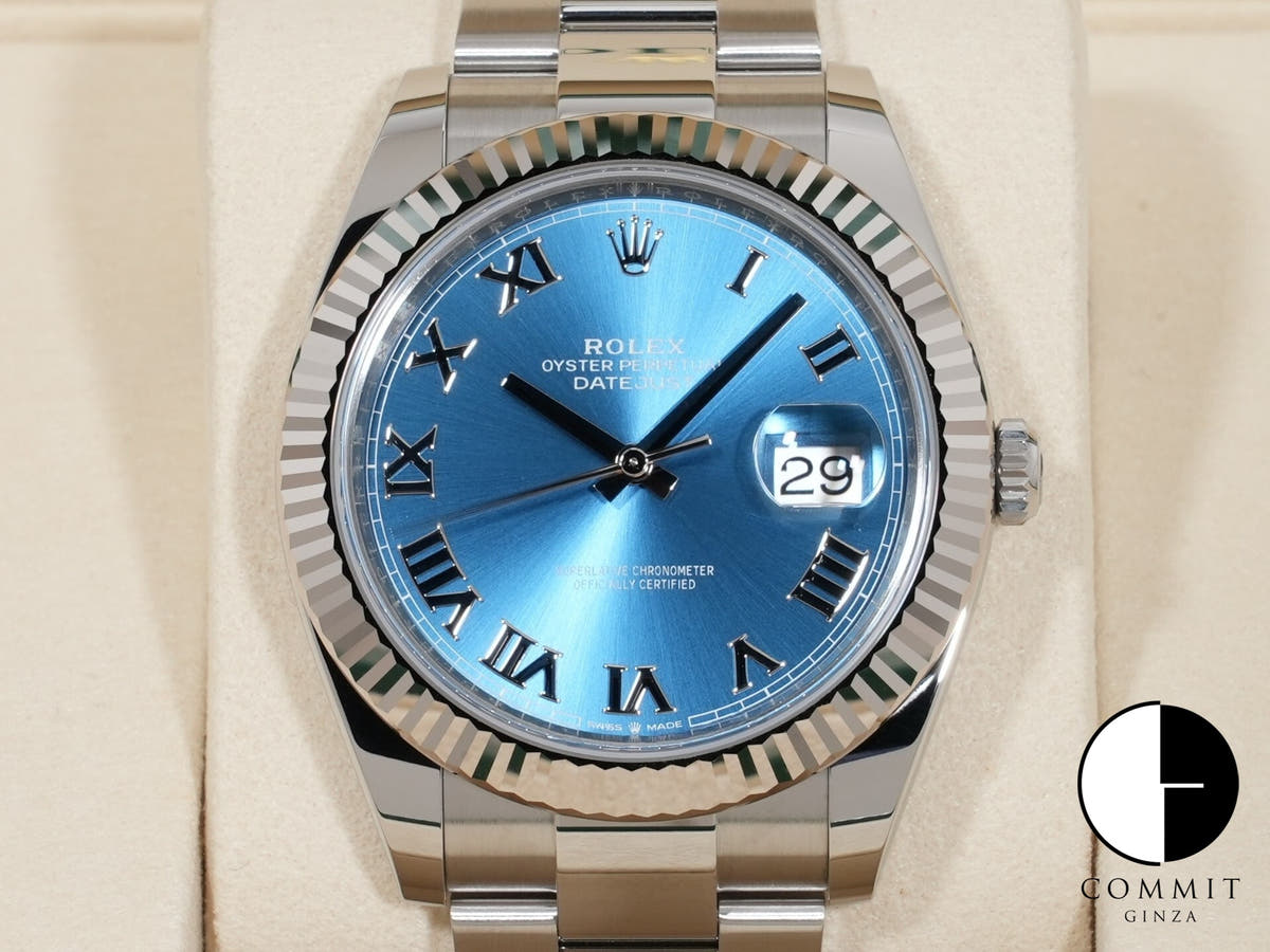 Rolex Datejust 41 Ref. 126334 Stainless Steel/White Gold Azurro Blue Dial Oyster Bracelet