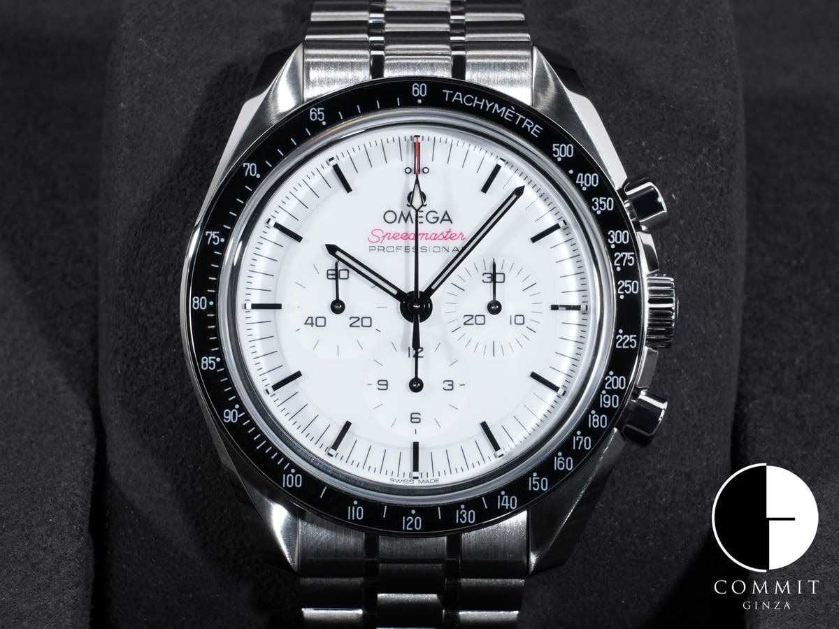 オメガ スピードマスター ムーンウォッチ プロフェッショナル Ref.310.30.42.50.04.001 SS ホワイト文字盤 未使用 zy383hxm