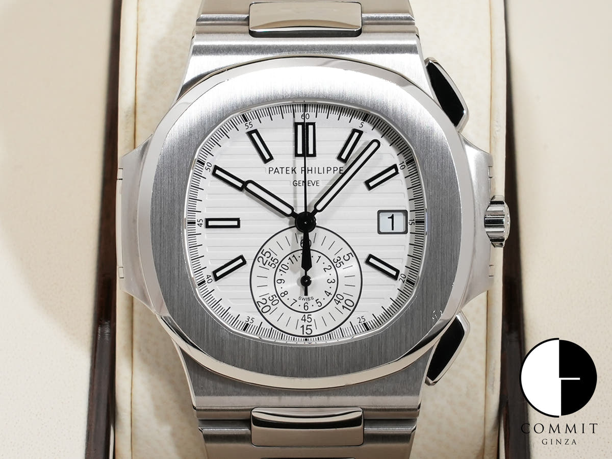 パテックフィリップ ノーチラス クロノグラフ Ref.5980/1A-019 ステンレススチール ホワイト文字盤