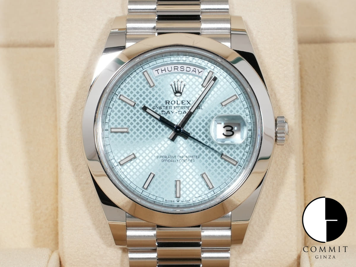 ロレックス デイデイト40 Ref.228206 プラチナ アイスブルー文字盤