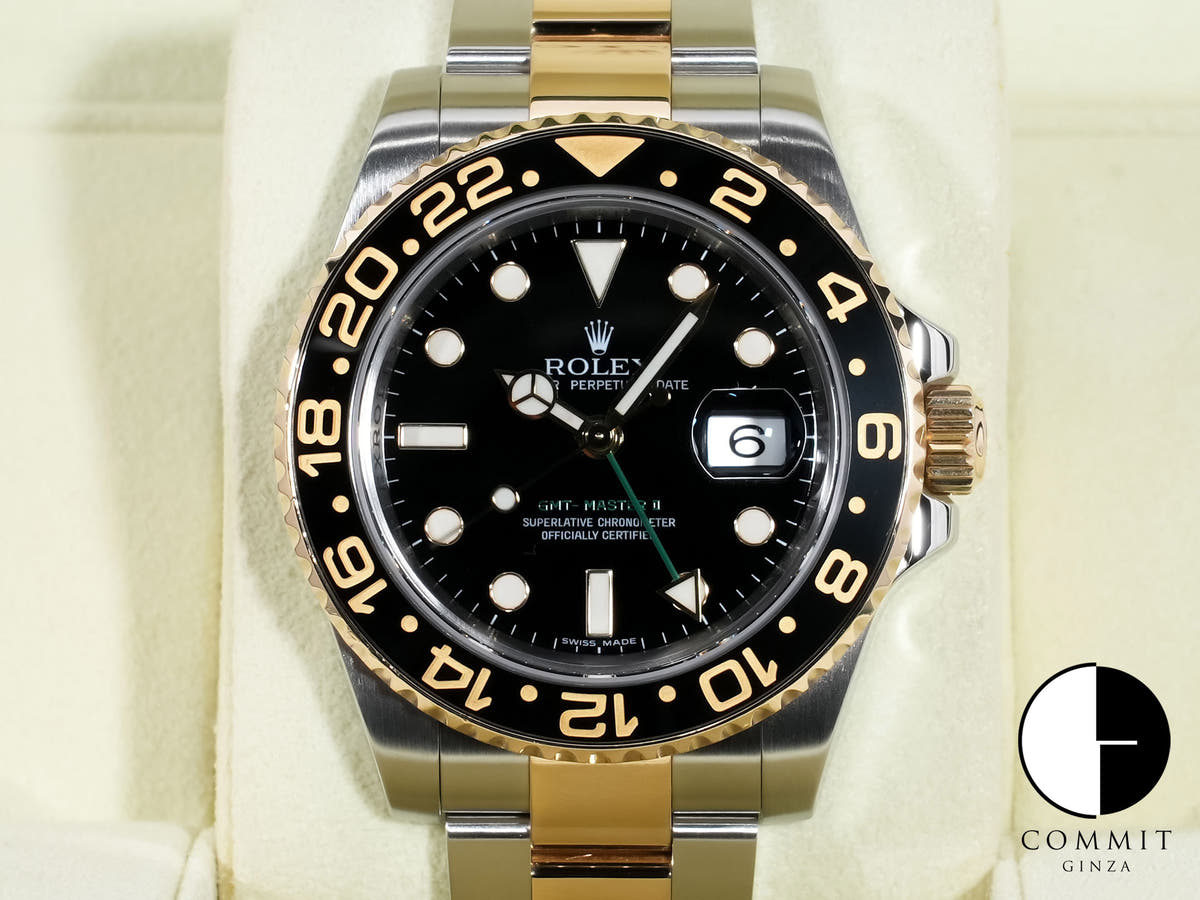 Rolex GMT-Master II Ref. 116713LN Stainless Steel/Yellow Gold Black Dial