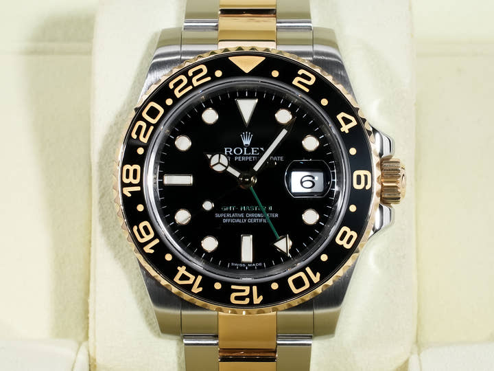 Rolex GMT-Master II Ref. 116713LN Stainless Steel/Yellow Gold Black Dial