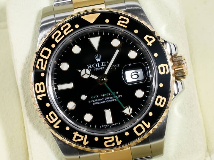 Rolex GMT-Master II Ref. 116713LN Stainless Steel/Yellow Gold Black Dial