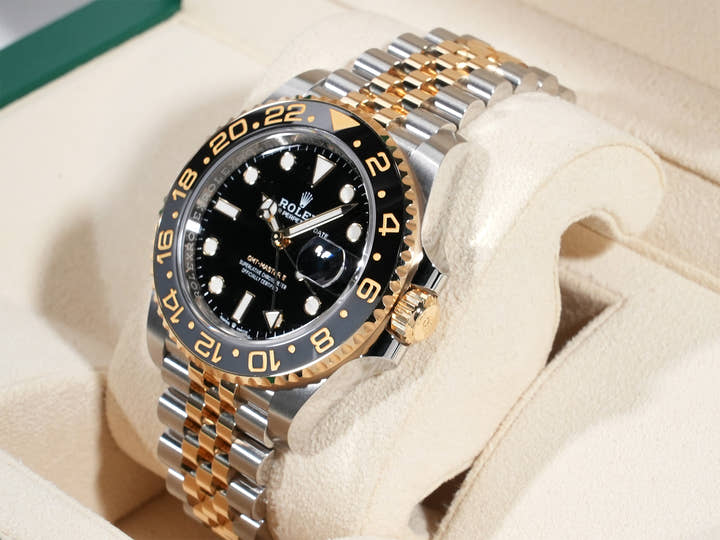 Rolex GMT-Master II Ref. 126713GRNR Stainless Steel/Yellow Gold Black Dial Jubilee Bracelet