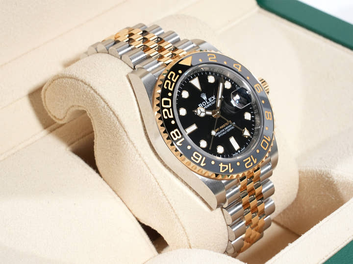 Rolex GMT-Master II Ref. 126713GRNR Stainless Steel/Yellow Gold Black Dial Jubilee Bracelet