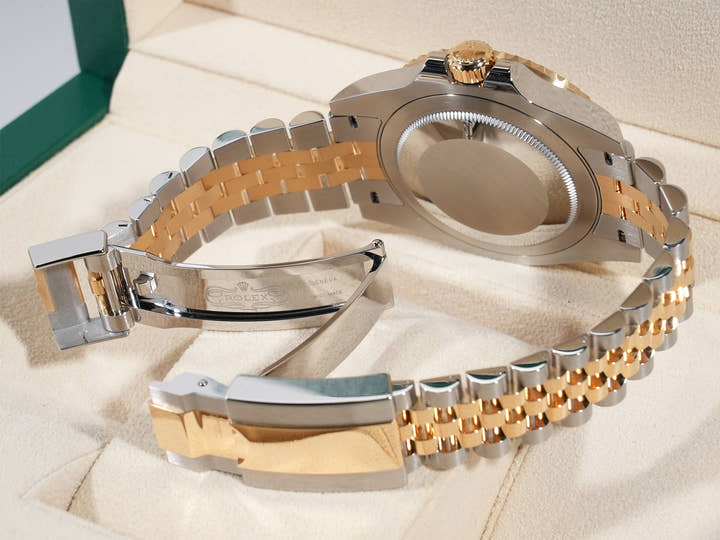 Rolex GMT-Master II Ref. 126713GRNR Stainless Steel/Yellow Gold Black Dial Jubilee Bracelet