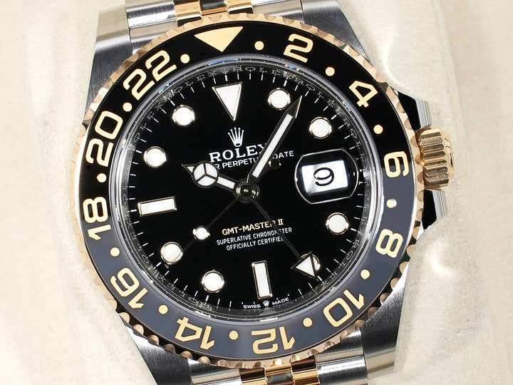 ロレックス GMTマスターII Ref.126713GRNR ステンレススチール/イエローゴールド ブラック文字盤 ジュビリーブレスレット