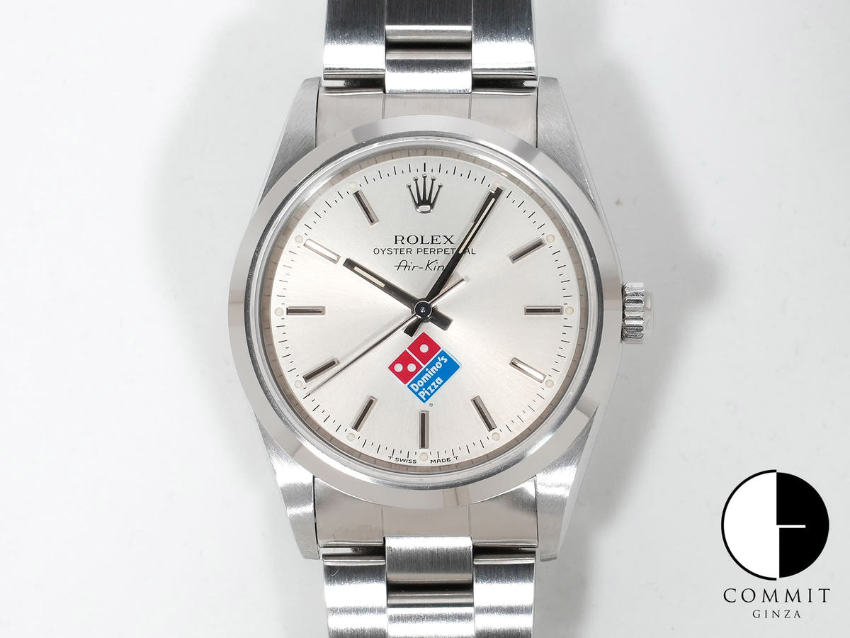 ロレックス エアキング ドミノピザ Ref.14000 ステンレススチール シルバー文字盤