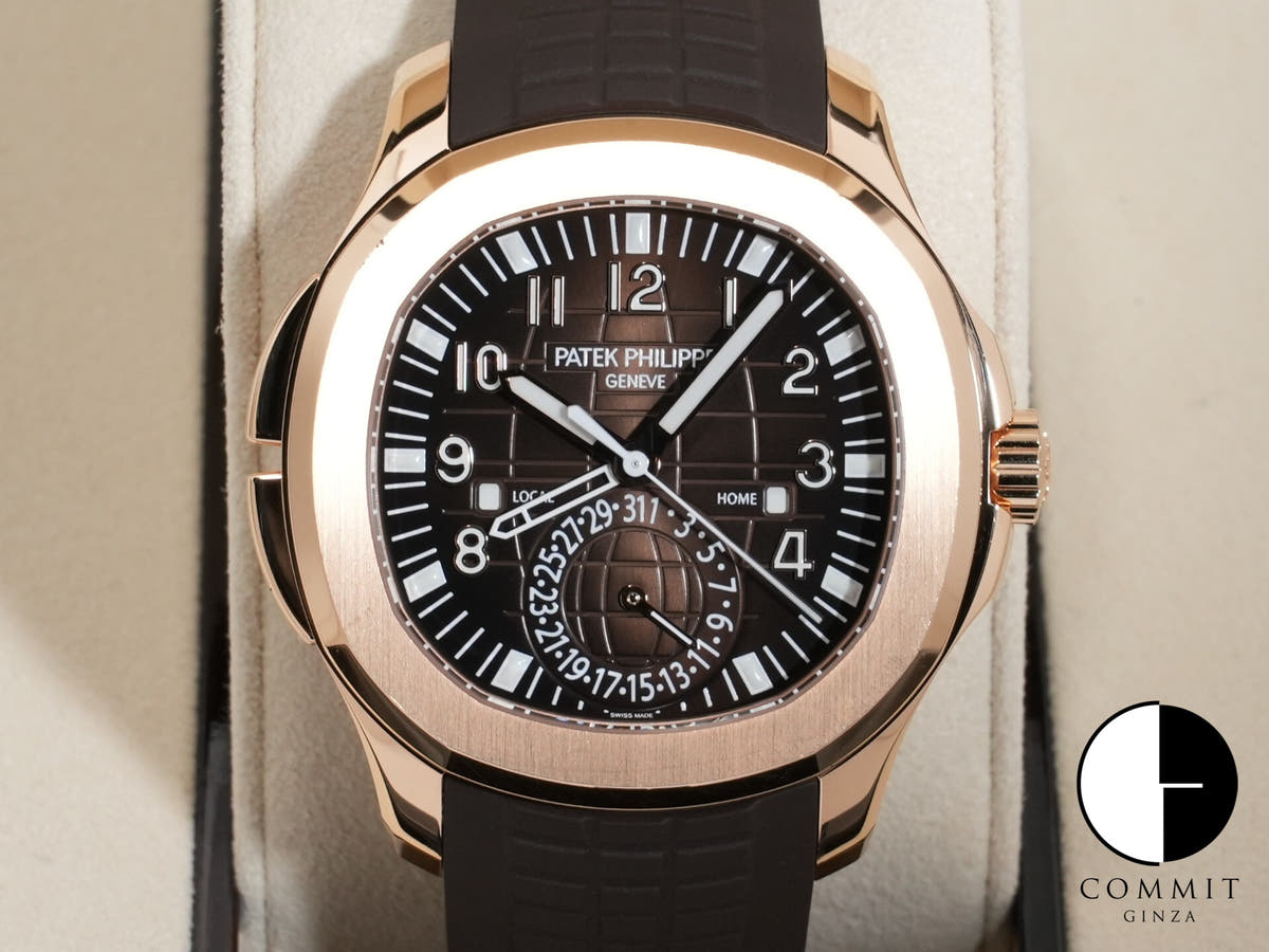 パテックフィリップ アクアノート Ref.5164R-001 ローズゴールド ブラウン エンボス文字盤