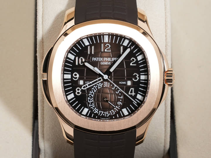 パテックフィリップ アクアノート Ref.5164R-001 ローズゴールド ブラウン エンボス文字盤