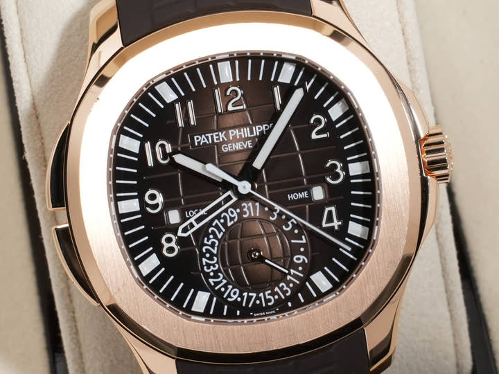 パテックフィリップ アクアノート Ref.5164R-001 ローズゴールド ブラウン エンボス文字盤