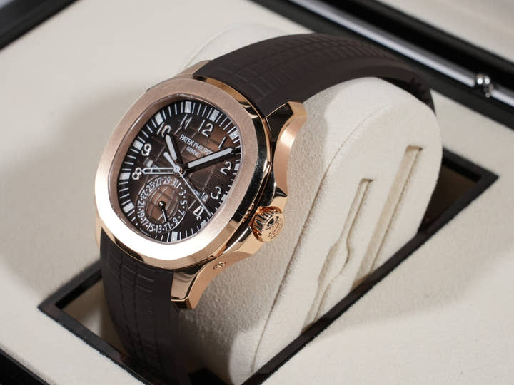 パテックフィリップ アクアノート Ref.5164R-001 ローズゴールド ブラウン エンボス文字盤