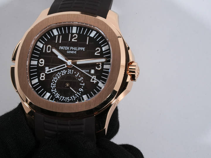 パテックフィリップ アクアノート Ref.5164R-001 ローズゴールド ブラウン エンボス文字盤