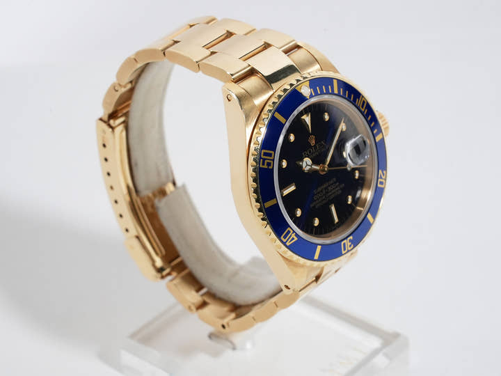ロレックス サブマリーナー デイト Ref.16808 イエローゴールド ブルー文字盤