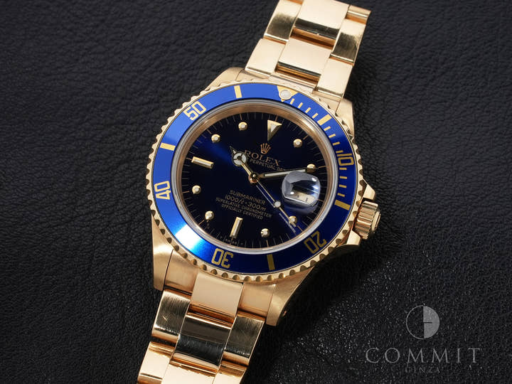 ロレックス サブマリーナー デイト Ref.16808 イエローゴールド ブルー文字盤