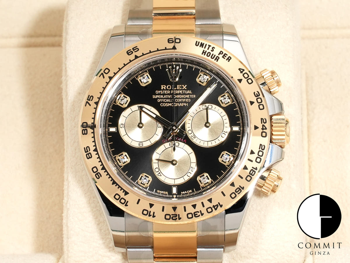 ロレックス デイトナ Ref.126503G ステンレススチール/イエローゴールド ブラックxゴールデンx8Pダイヤ文字盤