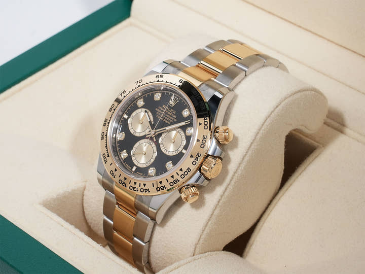 ロレックス デイトナ Ref.126503G ステンレススチール/イエローゴールド ブラックxゴールデンx8Pダイヤ文字盤