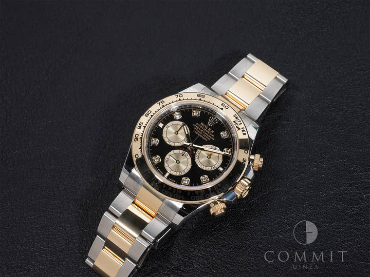 ロレックス デイトナ Ref.126503G ステンレススチール/イエローゴールド ブラックxゴールデンx8Pダイヤ文字盤